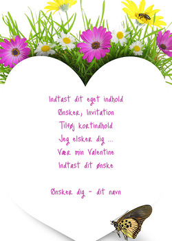 Korthjerte med blomster